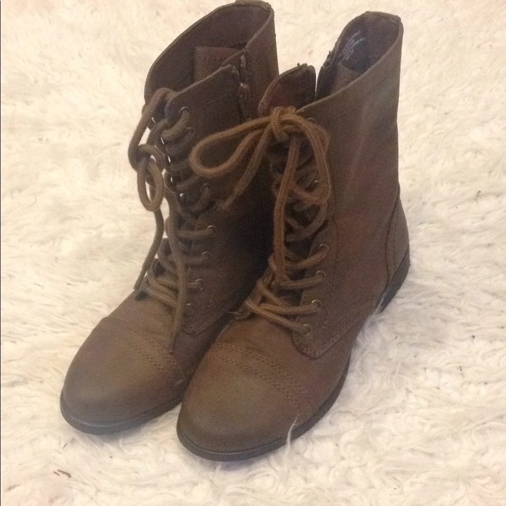 BROWN COMBAT BOOTS PERFECT CONDITION 7 1/2